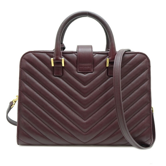 Saint Laurent Paris Cabas Shoulder Bag Leather Bordeaux - Picture 2 of 9